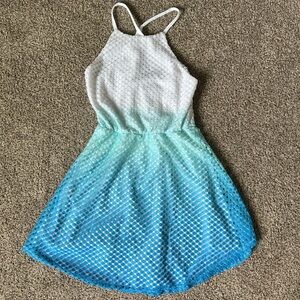 Charlotte Russe Ombre Blue & White Lace Dress